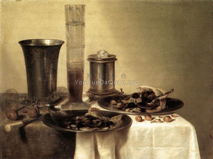 Breakfast Still-Life - 威廉·克莱兹·海达
